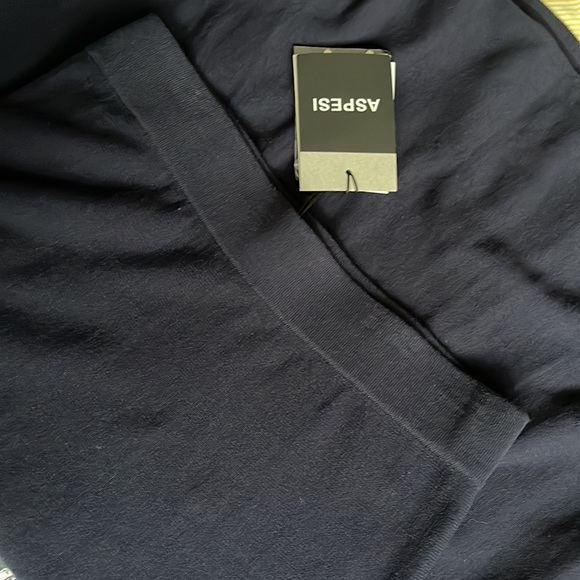 NWT Women’s ASPESI Oxford knit Maglia A-Line Maxi Skirt / Navy / Small - Picture 6 of 15